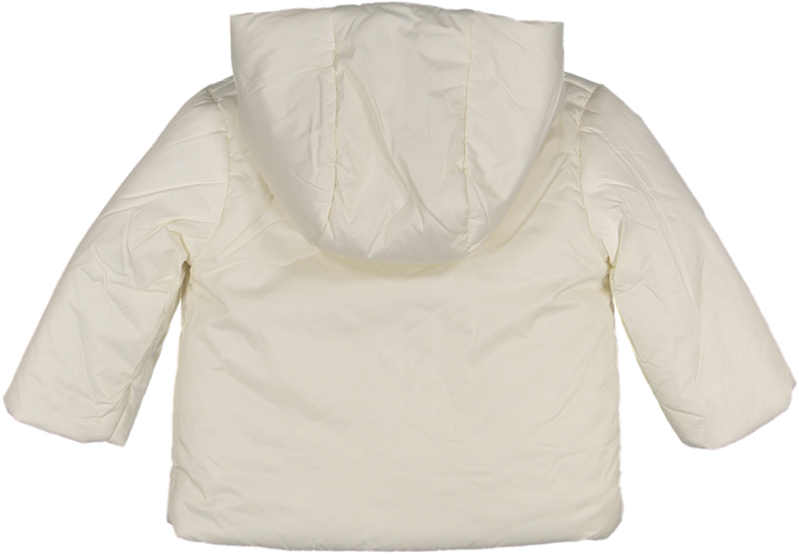 33575A-Side Opening pom pom tie Winter Jacket-Off White