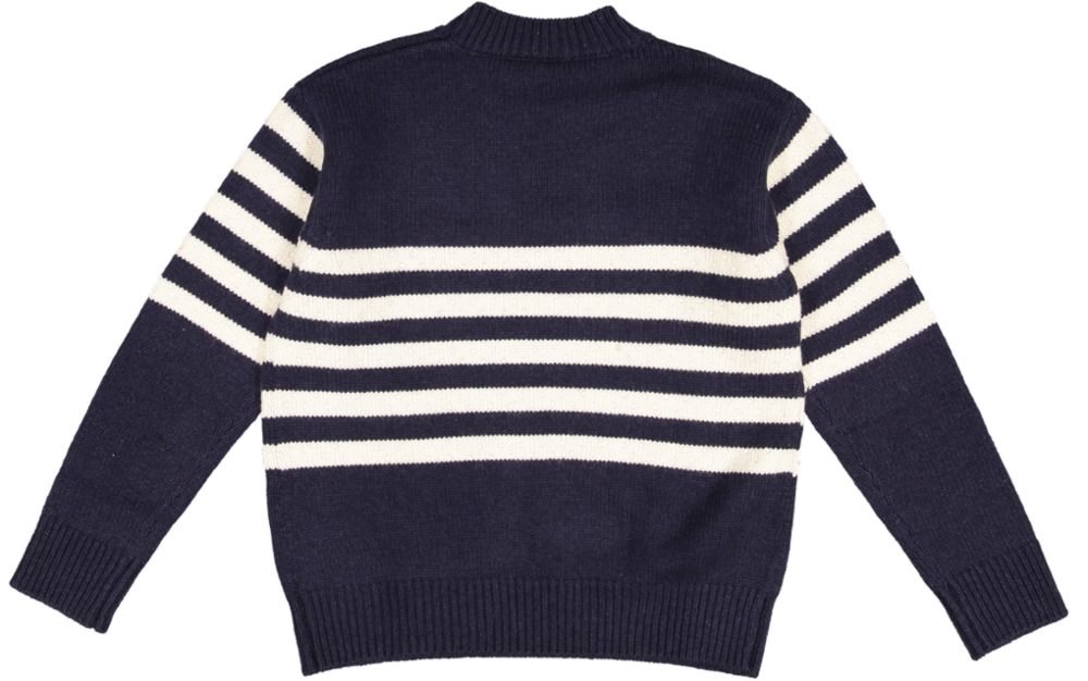 STUDDED JUMPER GIRL-BLUE BLACK/CREAM