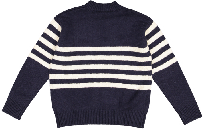 STUDDED JUMPER GIRL-BLUE BLACK/CREAM