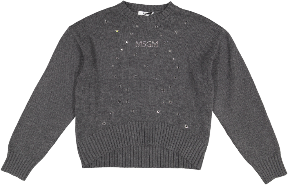 STUTTED JUMPER GIRL-GRIGIO MEL. SCURO/DARK MELANGE GRAY