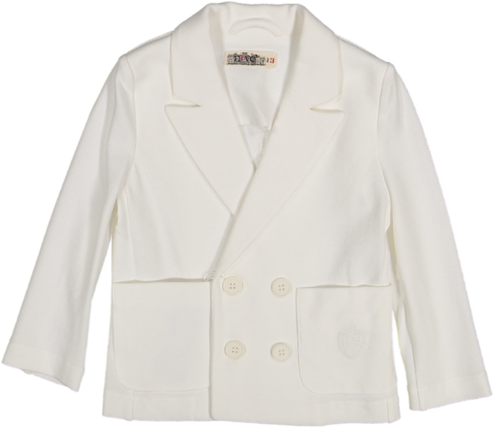 SS25NCNVJ1039-DUBLE BRESTED PIQUE JACKET-CREAM