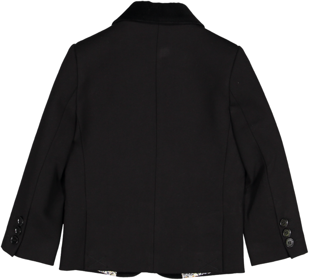 AW26NCNV5000-BOY'S JERSEY JACKET WITH VELVET COLLAR-BLACK