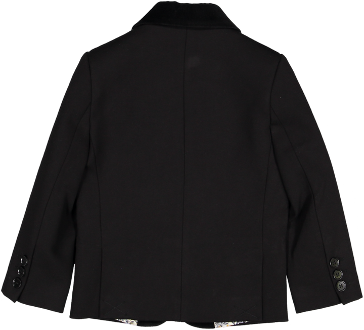 AW26NCNV5000-BOY'S JERSEY JACKET WITH VELVET COLLAR-BLACK