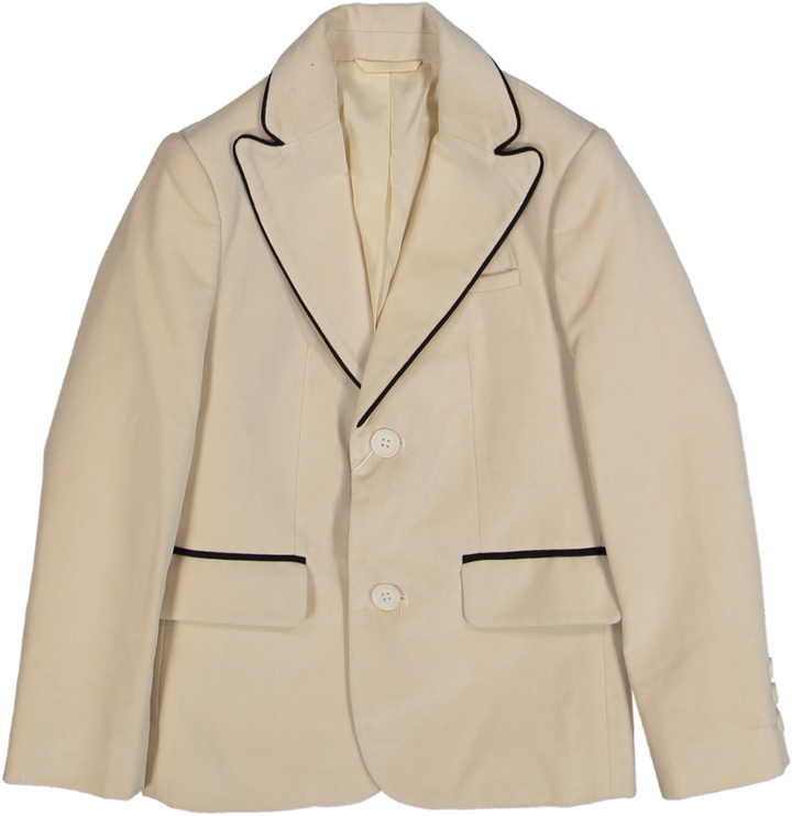AW26NCNV5009-VELVET PIPING JACKET-CREAM