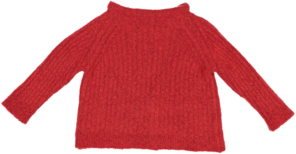 2064-BABY CARDIGAN INUK RIBBED-RED