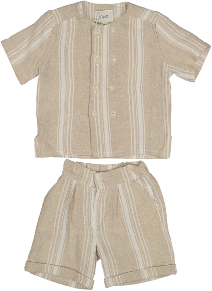 ARIS KNIT SET BEIGE STRIPES