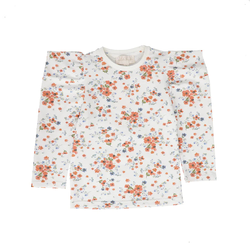2080-Coral Floral Tshirt-Coral Floral