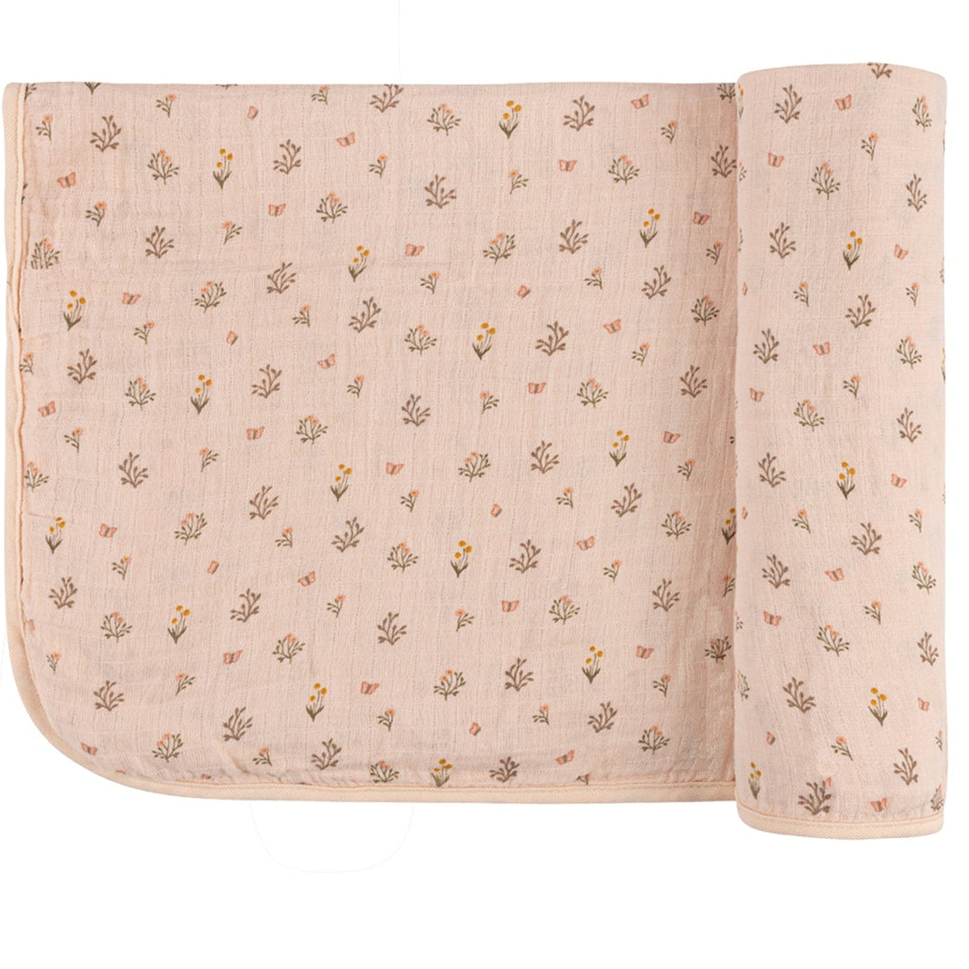 GARDEN FLORAL CENTER COLLECTION-MUSLIN SWADDLES-Pink