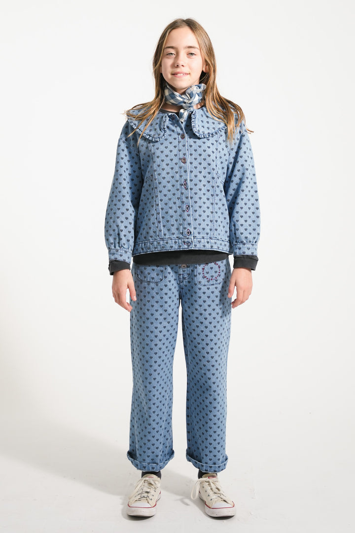 AW25.CT2501-Jacket | Washed blue denim w/ black hearts-washed blue | denim