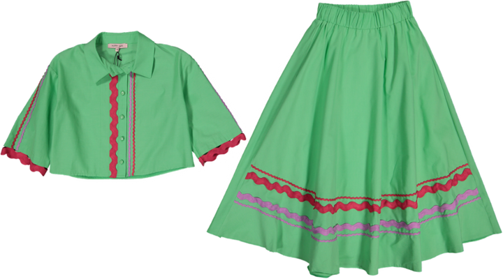 Taden Skirt/Top Set 2-Green