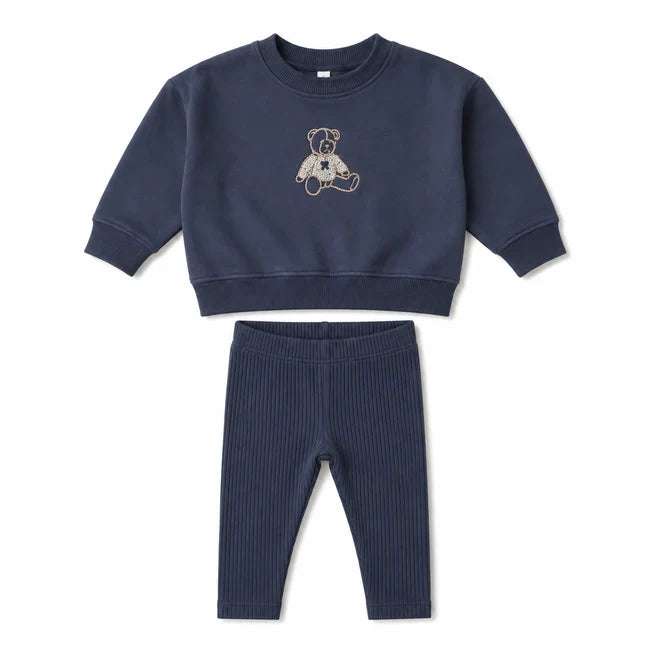 SWEET BEAR TODDLER SET - OFF NAVY