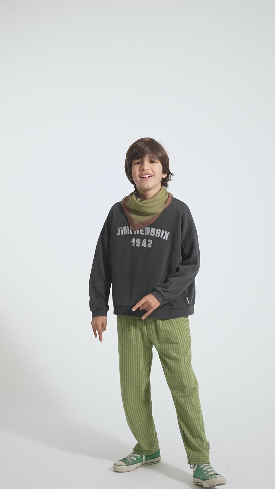 AW25.FLP2504BUSA-Sweatshirt |Faded black w/ "Jimi Hendrix" print-faded black| carded organic cotton fleece