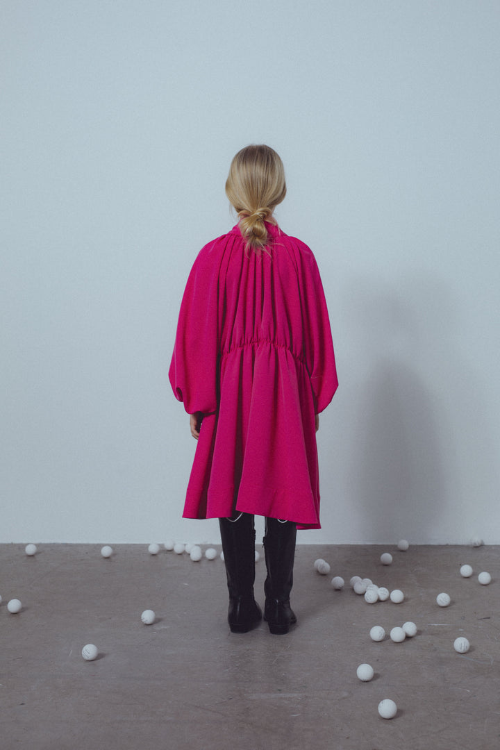 SENTIMENTAL BOW DRESS-Fuchsia