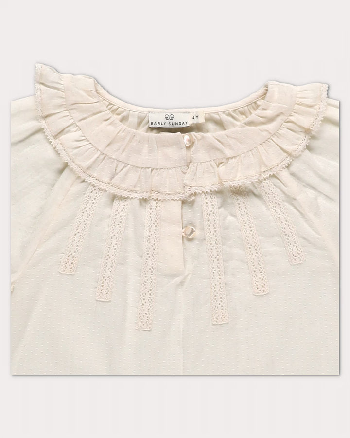 FD-FW26-00011 CECILE BLOUSE  - SWISS DOBBY ECRU