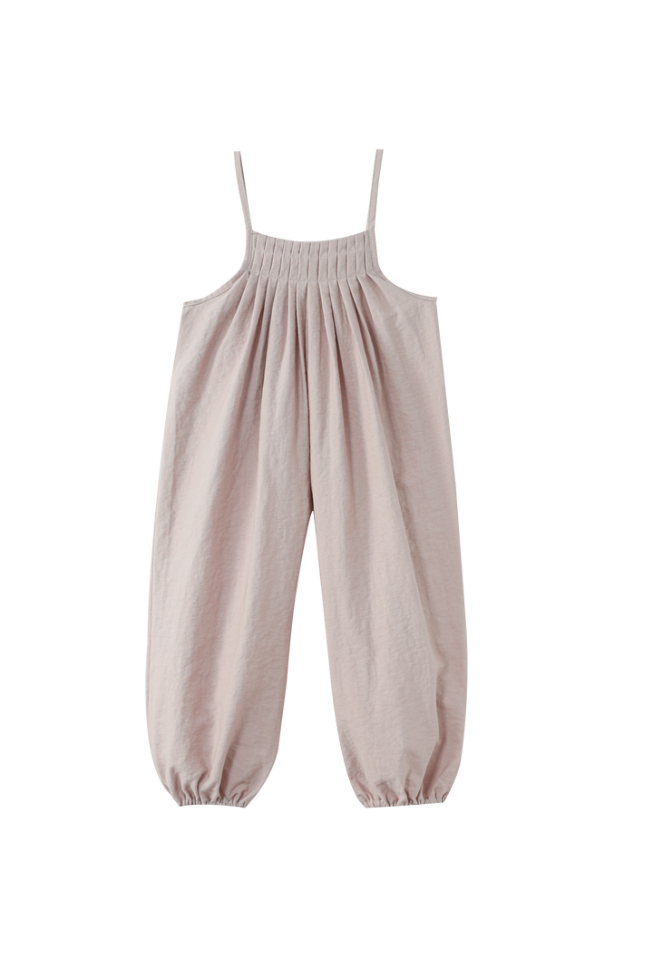 LONG ROMPER WITH TUCKS-PINK