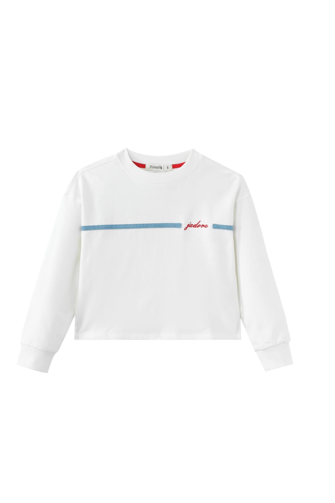 JADORE CENTER STRIPE SWEATSHIRT-WHITE
