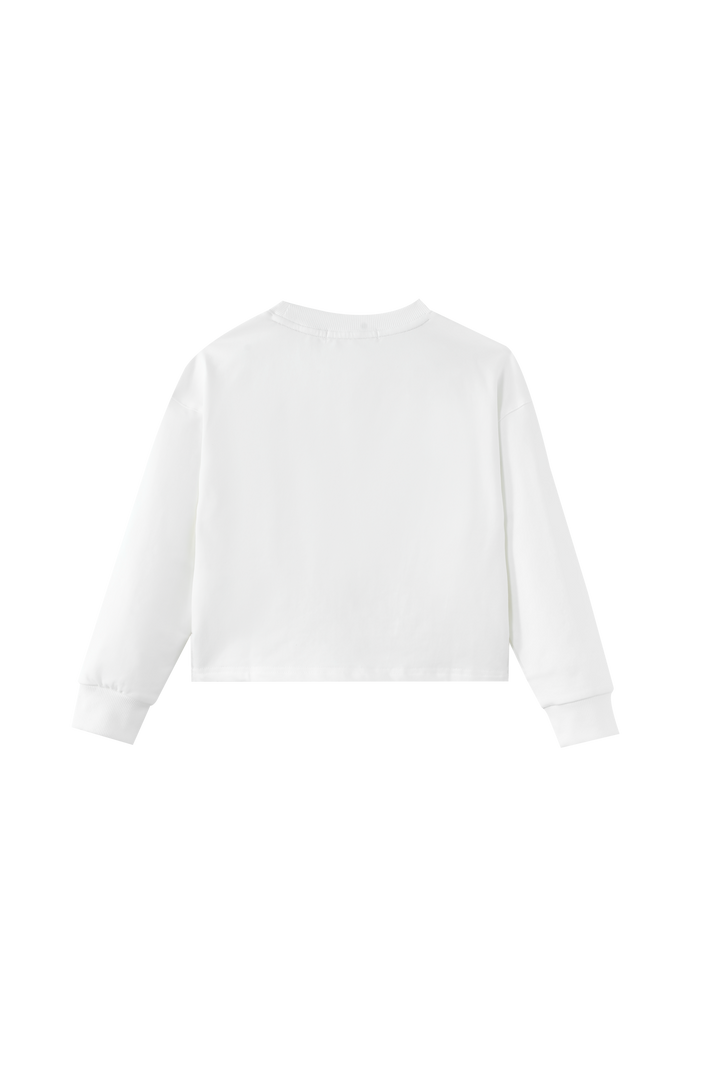 JADORE CENTER STRIPE SWEATSHIRT-WHITE