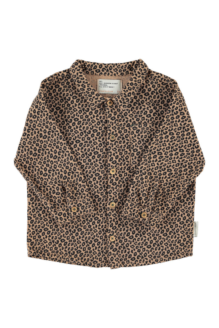 UN2601A.K SHIRT - BROWN W/ ANIMAL PRINT