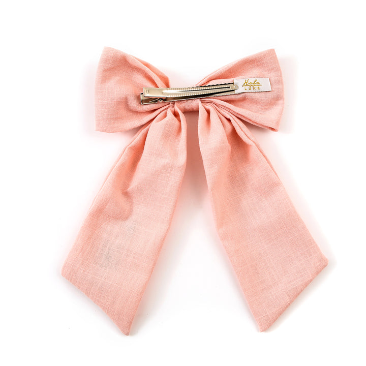 SSLL001 FELICITY SUMMER SOIREE LINEN FLORAL EMBROIDERED LONGTAIL CLIP PINK/WHITE