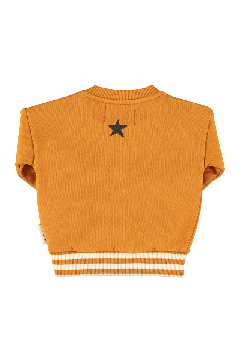 FLP2603A.B SWEATSHIRT - CAMEL W/ "SCHOOL TRIP" PRINT
