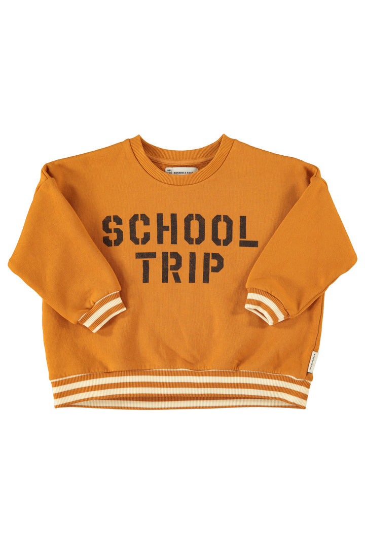 FLP2603A.K SWEATSHIRT - CAMEL W/ "SCHOOL TRIP" PRINT