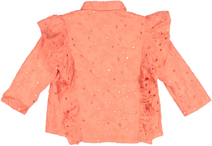 TP221S-BIANCA 3/4 SLEEVES TOP (CUSTOM)-CORAL