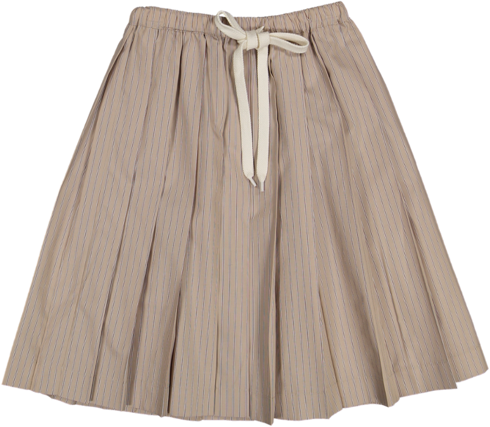 UNLABEL SKIRT-DARK SAND STRIPES