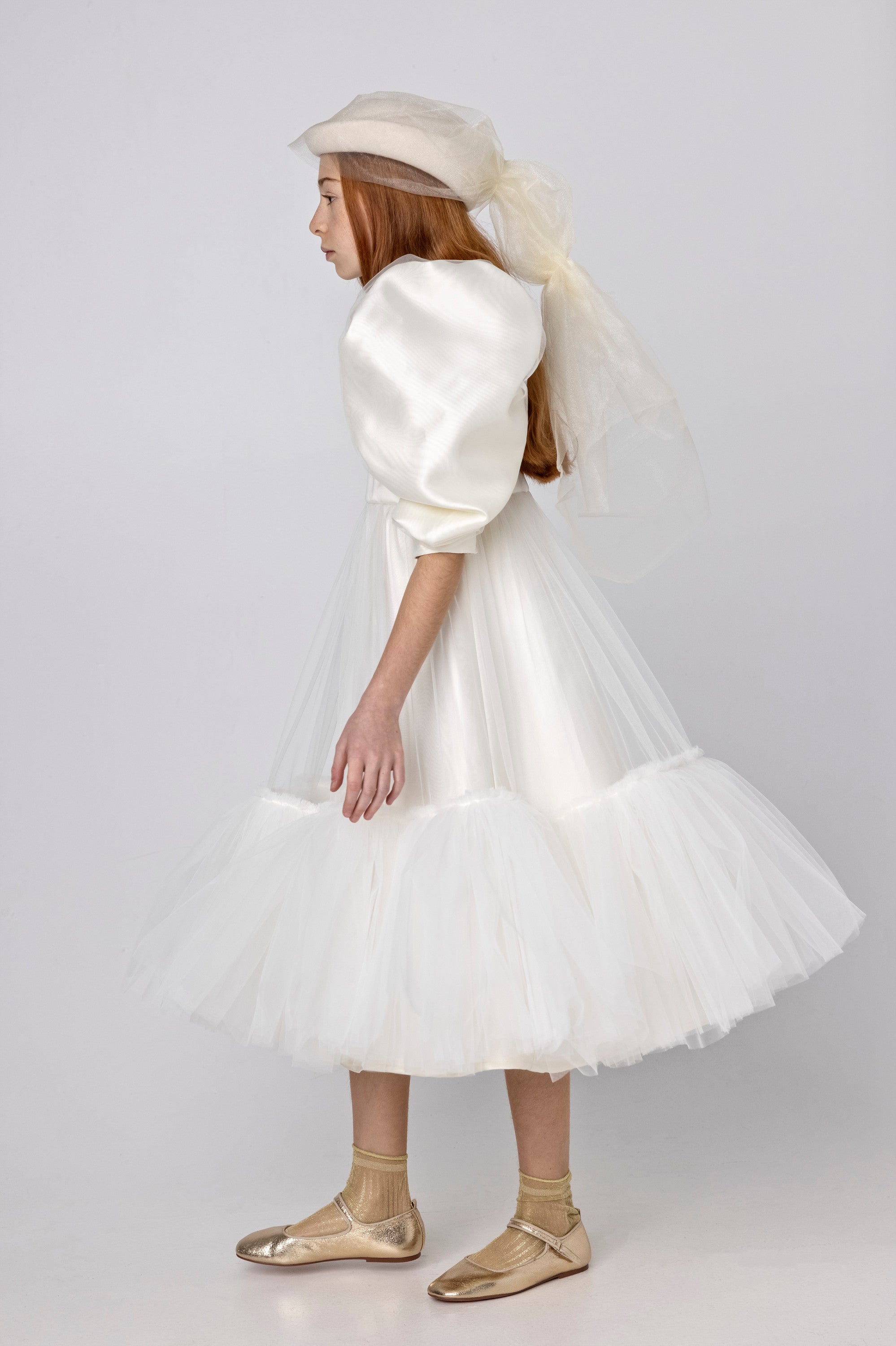 AW23-17-JACKIE DRESS (SHORT)-Ivory Tulle – whoopikids