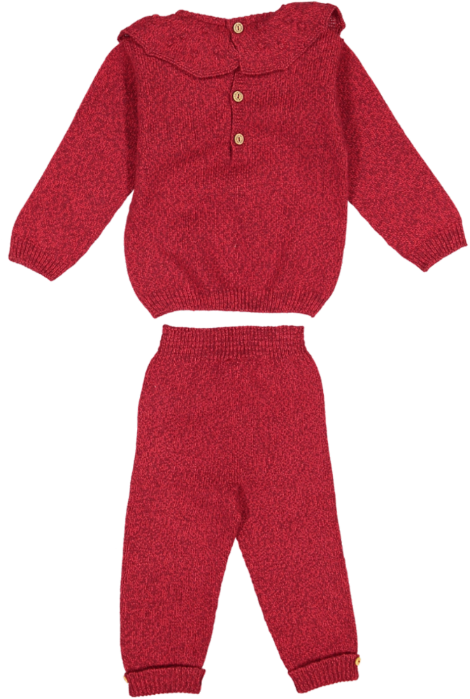 10322B/10301C-PANTS/SWEATER SET-Red