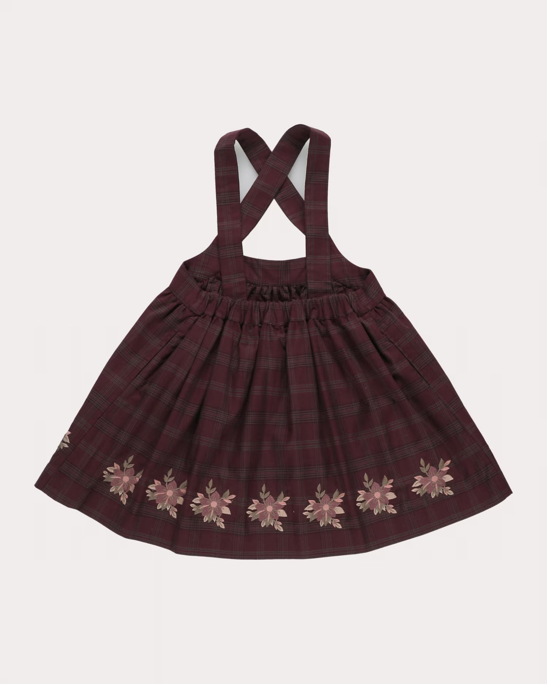 FB-FW26-00003 ANNIE SKIRT LONG - YARN-DYED CHECKS PLUM