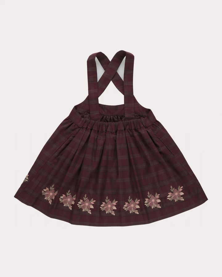 FB-FW26-00003 ANNIE SKIRT LONG - YARN-DYED CHECKS PLUM