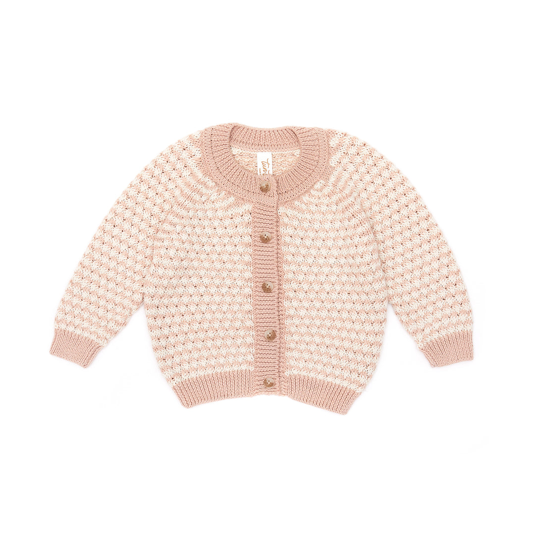 NW004-LILY CARDIGAN-Shell Pink/Natural