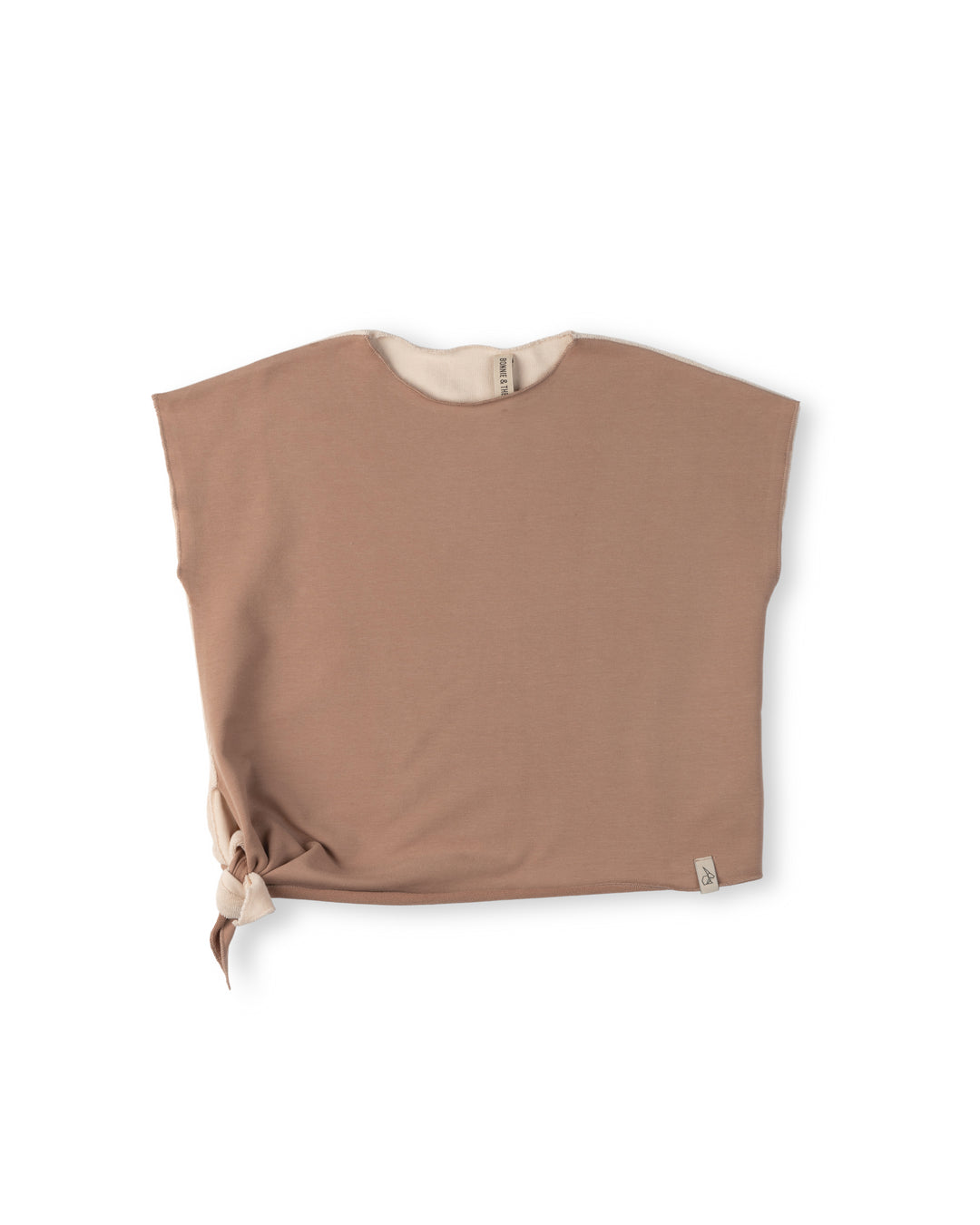 MILLIE KNOTTED T-SHIRT-Mocha/Biscuit