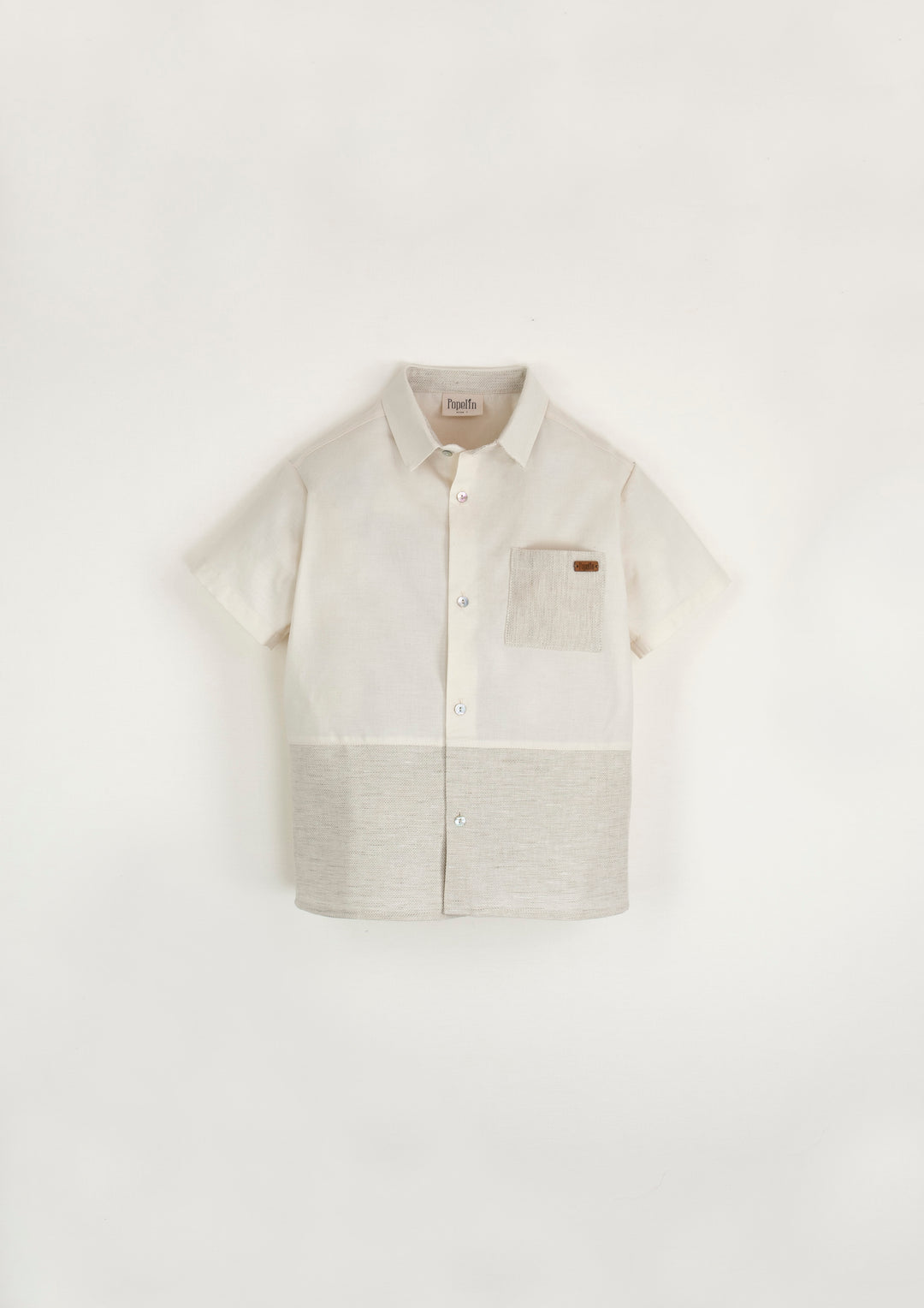 24.5 Neutral colour shirt w/collar and pocket