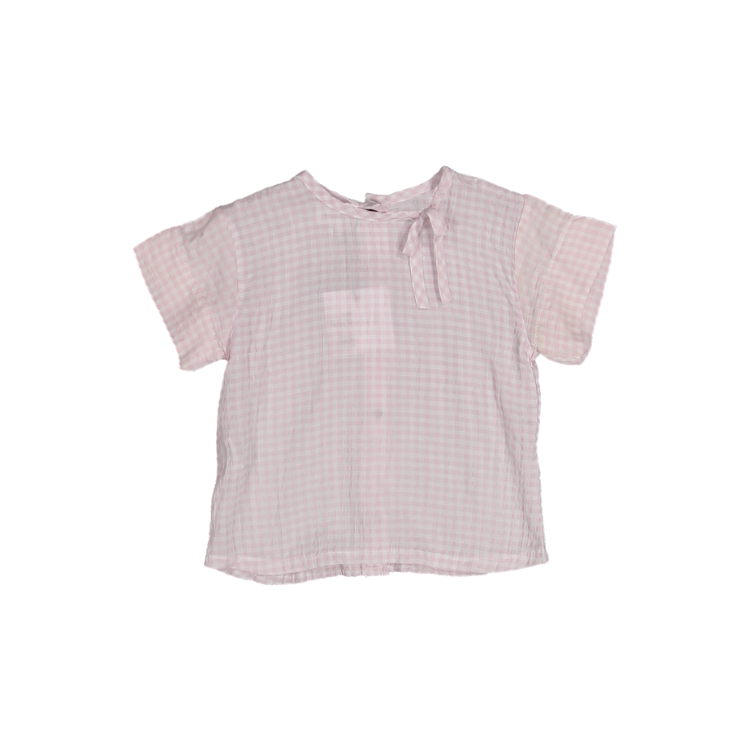 9005-BABY TOP TIE-Vichy Soft Pink