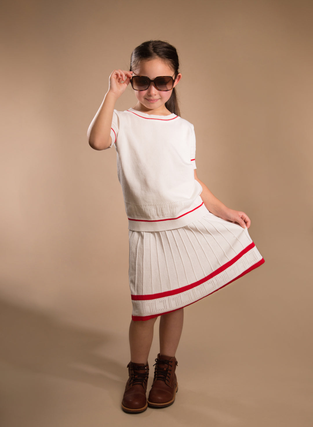 SNK1263A-White/Red(SKIRT)