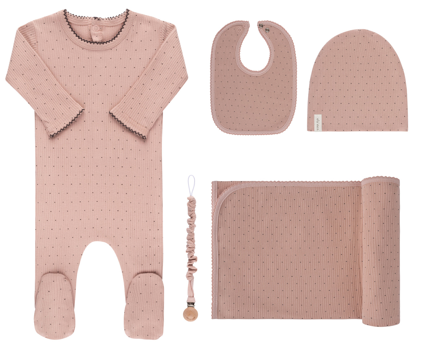 Ribbed Black Pindot Pink Large Gift Box Set