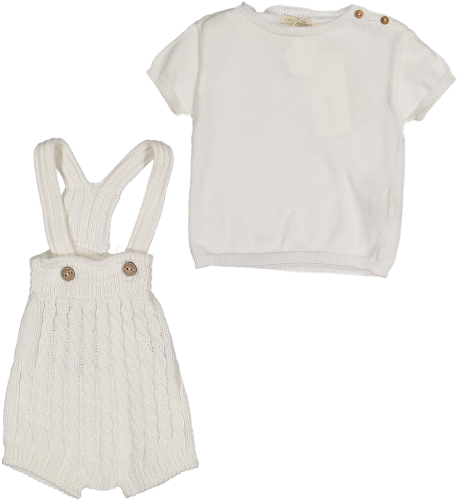 05305A/10301C-SHORTIE/SWEATER SET-PEARL